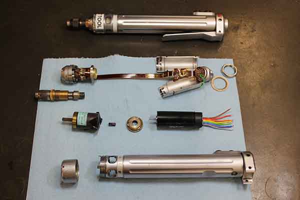 DC Torque wrench disassembled for calibration
